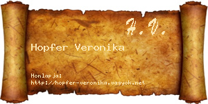 Hopfer Veronika névjegykártya